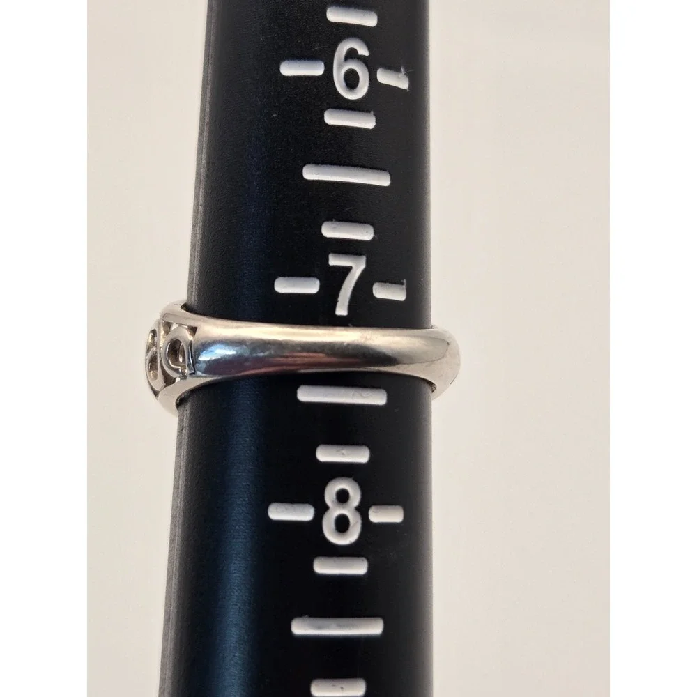 Sterling Silver 925 Filigree Scroll Band Ring Sz 7.25 Romantic Boho Minimalist